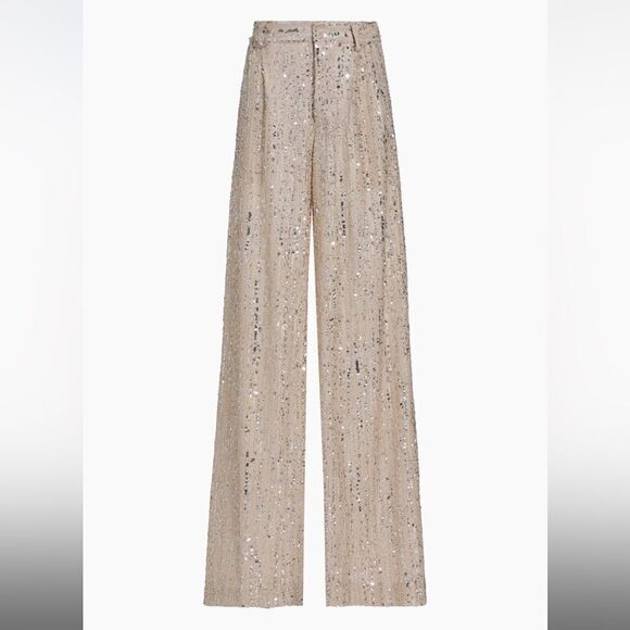Aknvas Tate Sequined Wide-Leg Trousers Size 6 - Picture 5 of 11